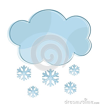 Cloud with snow. Vector Illustration