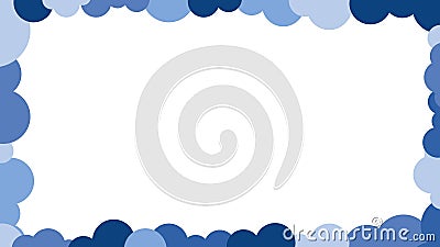 Blue Clouds Border Design Picture Frame Outline Vector Vector Illustration