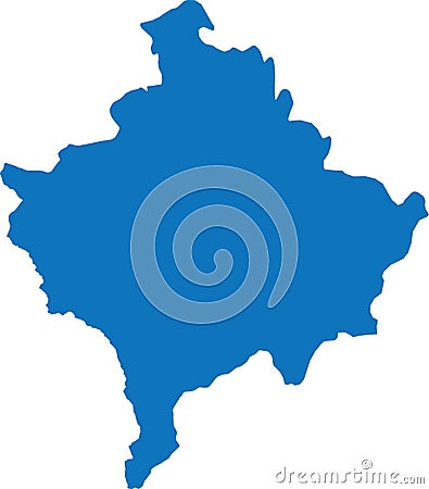 BLUE CMYK color map of KOSOVO Vector Illustration