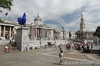 Blue cockerel Trafalgar Square London Editorial Stock Photo