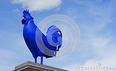 Blue Cockerel in Trafalgar Square, London, UK Editorial Stock Photo