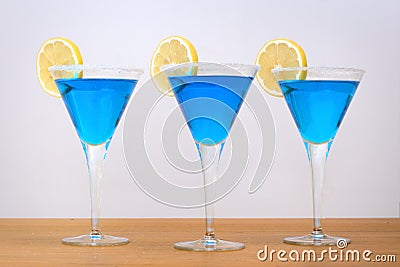 Blue cocktails and lemon slice Stock Photo