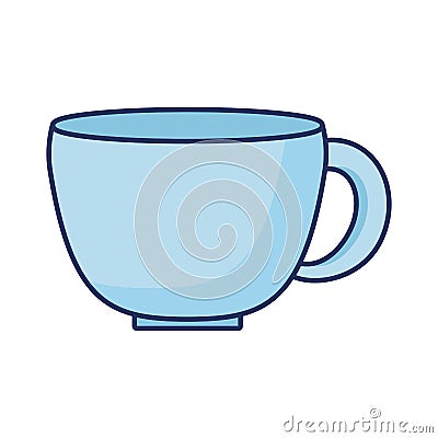 blue coffee cup ceramic icon Cartoon Illustration