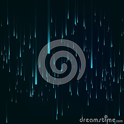 Blue color background in a matrix style. Data stream. Falling random data block. Cyberspace or virtual reality visualisation. Vector Illustration