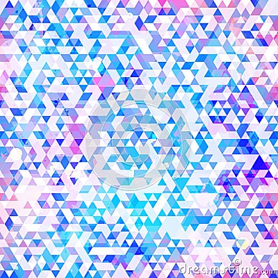 Blue color grunge triangle pattern Vector Illustration