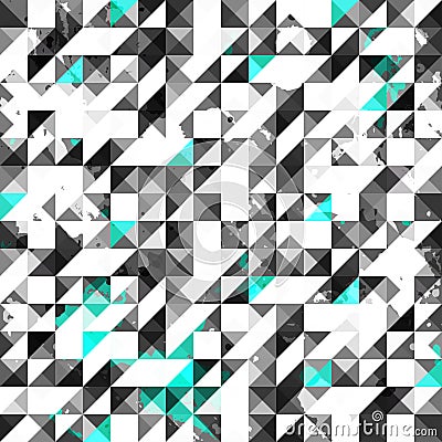 Blue color grunge triangle seamless pattern Vector Illustration
