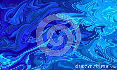 blue color liquid oil painting style artistic abstract background Stock Photo