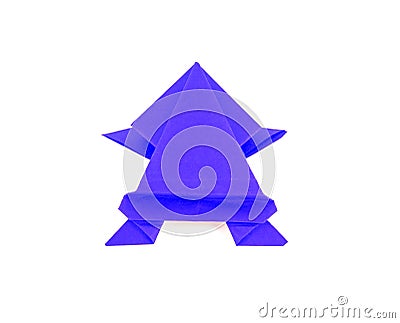 Blue color origami frog Stock Photo