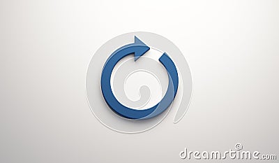 Circular Redo Arrow. 3D Blue Render Illustration Stock Photo