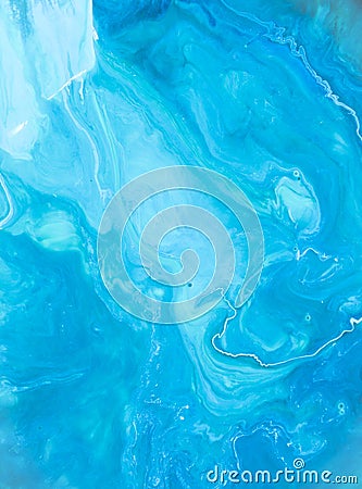 Blue color swirls of paint Stock Photo