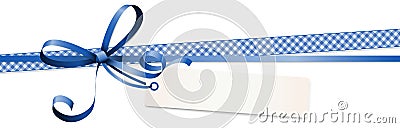 blue colored ribbon bow Vector Illustration