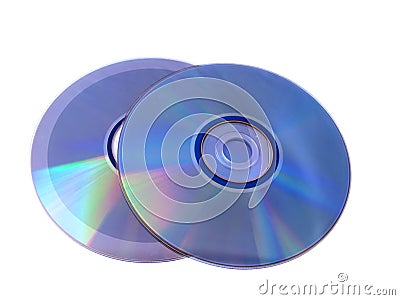 Blue compact discs Stock Photo