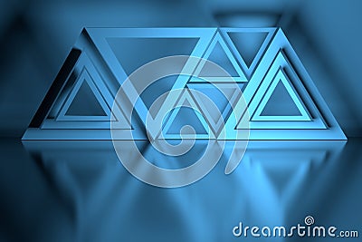 Blue composition with many triangle shapes Cartoon Illustration