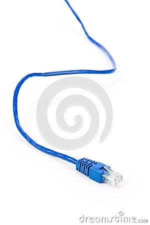 Blue Computer Cable Stock Photo