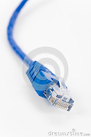 Blue Computer Cable Stock Photo