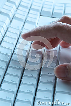 Blue Computer Keyboard Stock Photo