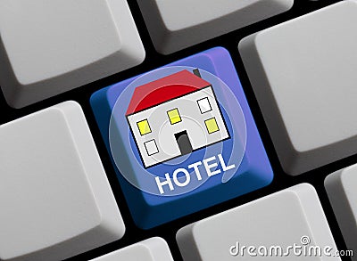 Symbol on computer keyboard: Hotel Stock Photo