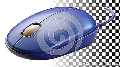 Blue computer mouse, navigation input device png transparent image Generative AI Stock Photo