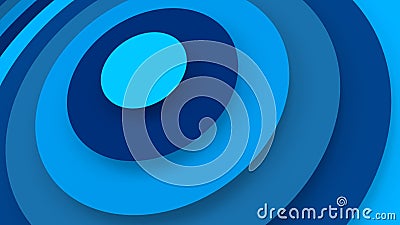 Blue concentric rings 3D rendering Stock Photo