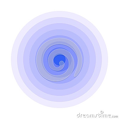 Blue concentric rings. Epicenter icon. Simple flat vector illustration Vector Illustration