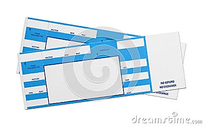 Blue Concert Tickets Stock Photo