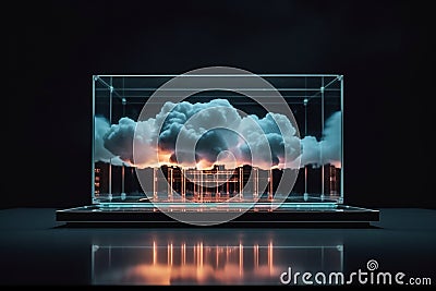 Blue connect infrastructure storage cloud data cyberspace mobility technology business social networking security cyber Stock Photo