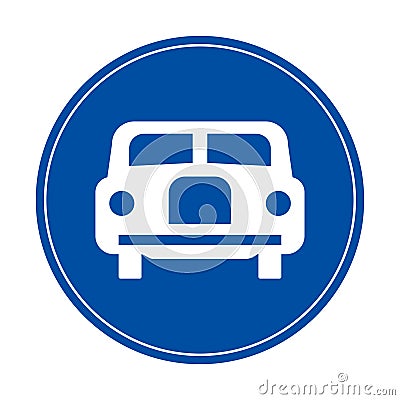 Blue and conspicuous motorway sign Stock Photo