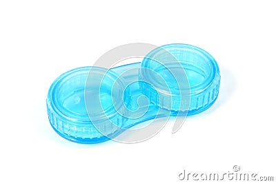 Blue Contact Len Case Stock Photo