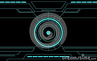 Blue control panel abstract Technology Interface hud on black background Vector Illustration