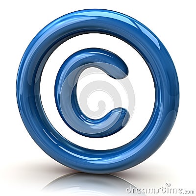 Blue copyright icon Editorial Stock Photo