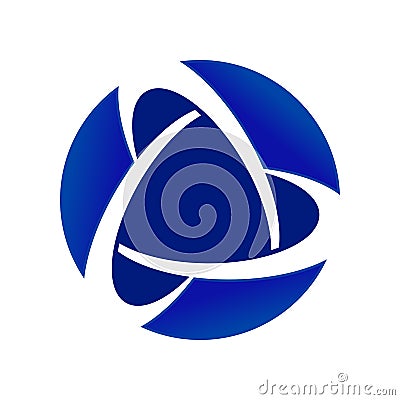 Blue Core Global Alliance Circular Symbol Logo Design Emblem Vector Illustration