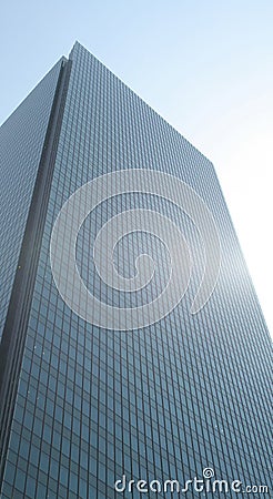 Blue Corporate Building in a Blue Sky Stock Photo