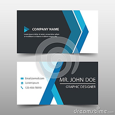 Blue corporate business card, name card template ,horizontal simple clean layout design template , Vector Illustration