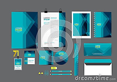 Blue corporate identity template for your business Vector Illustration