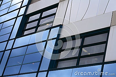 Blue corporate windows wall Stock Photo