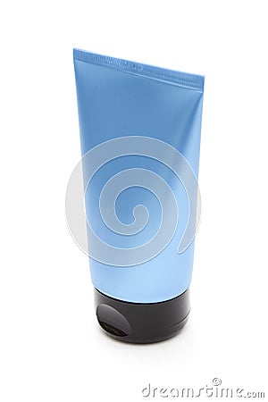 Blue cosmetic tube Stock Photo