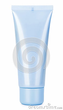 Blue cosmetics cream tube Stock Photo