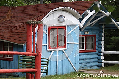 Blue Cottage Gingerbread Cabin Editorial Stock Photo