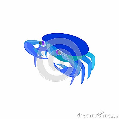 Blue crab icon, cartoon style Vector Illustration