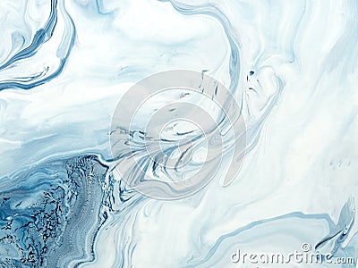 Blue creative painting, abstract hand painted background, marble texture Stock Photo