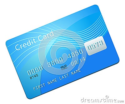 Blue credit card Vector Illustration