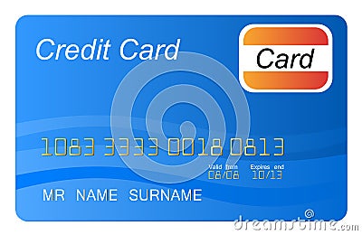 Blue credit card Vector Illustration