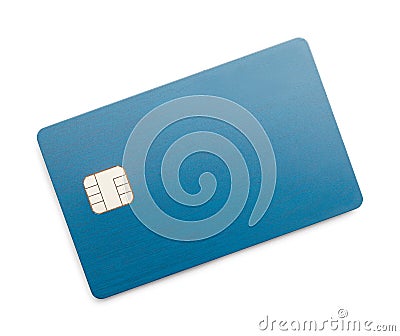 Blue Credit Card With Chip Stock Photo