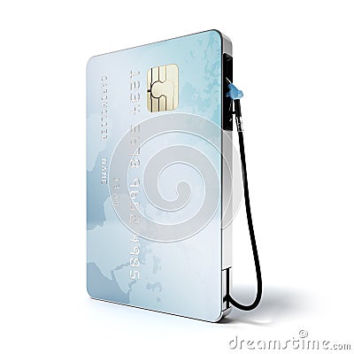 Blue credit card with gas nozzle Stock Photo