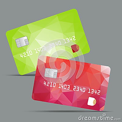 Blue credit card vector illustration, highly Vector Illustration