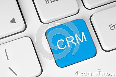 Blue CRM keyboard button Stock Photo