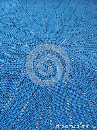 Blue crochet spiral Stock Photo