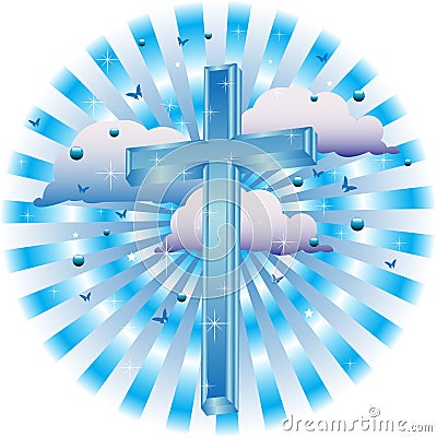 Blue cross Vector Illustration