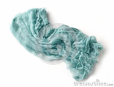 blue crumpled cotton napkin Stock Photo