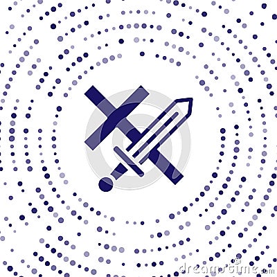 Blue Crusade icon isolated on white background. Abstract circle random dots. Vector Vector Illustration